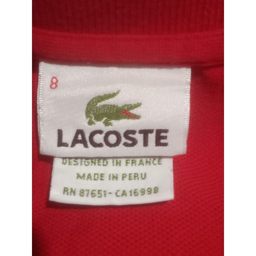 Lacoste Short Sleeve  Polo Shirt Red Men's Size 8 USA 2XL Alligator France - Picture 10 of 14